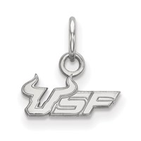 Sterling Silver Rhodium-plated LogoArt University of South Florida U-s-f Extra Small Pendant view 1
