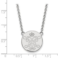 Sterling Silver Rhodium-plated LogoArt College of William and Mary Large Disc Pendant Necklace, 18" view 2
