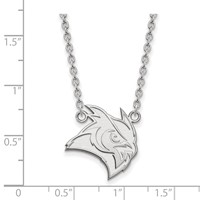 Sterling Silver Rhodium-plated LogoArt Rice University Owl Large Pendant Necklace, 18" view 2