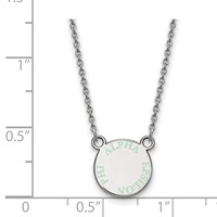 Sterling Silver Rhodium-plated LogoArt Alpha Epsilon Phi Extra Sorority Text Small Color Enamel Pendant Necklace - 18in view 2