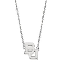 Sterling Silver Rhodium-plated LogoArt Baylor University Bears Large Pendant Necklace, 18" view 2