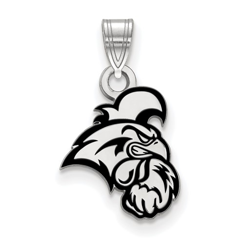 Sterling Silver Rhodium-plated LogoArt Coastal Carolina University Chanticleer Small Enameled Pendant