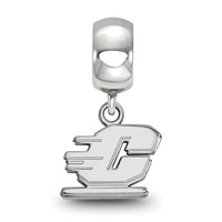 Sterling Silver Rhodium-plated LogoArt Central Michigan University Letter C Extra Small Dangle Bead Charm view 2