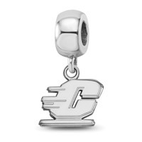 Sterling Silver Rhodium-plated LogoArt Central Michigan University Letter C Extra Small Dangle Bead Charm view 1