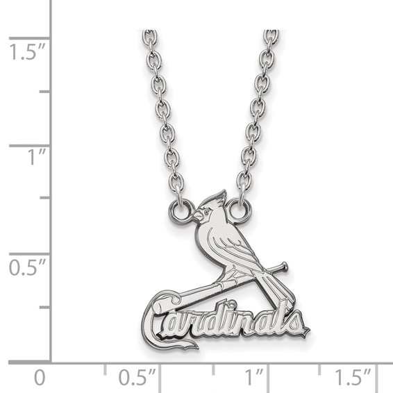 SS/Rh-p Major League Baseball LogoArt St. Louis Cardinals Pendant Necklace