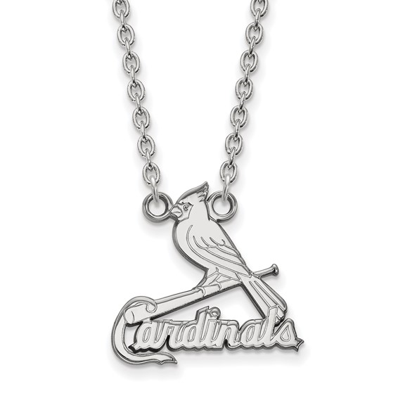 SS/Rh-p Major League Baseball LogoArt St. Louis Cardinals Pendant Necklace