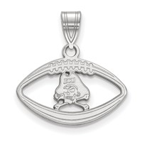 Sterling Silver Rhodium-plated LogoArt East Carolina University Pirate Football Pendant view 1