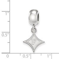 Sterling Silver Rhodium-plated LogoArt Furman University Small Dangle Bead Charm view 4