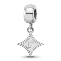 Sterling Silver Rhodium-plated LogoArt Furman University Small Dangle Bead Charm view 1
