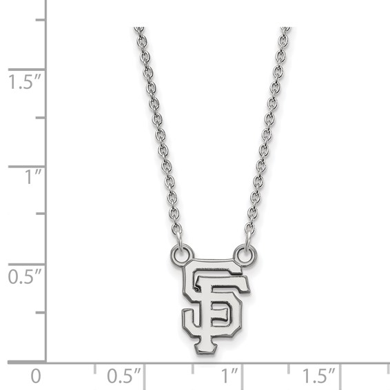 10k White Gold Major League Baseball LogoArt San Francisco Giants S-F Small Pendant Necklace