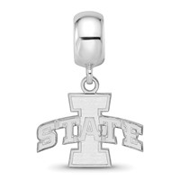 Sterling Silver Rhodium-plated LogoArt Iowa State University Small Dangle Bead Charm view 3