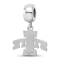 Sterling Silver Rhodium-plated LogoArt Iowa State University Small Dangle Bead Charm view 5