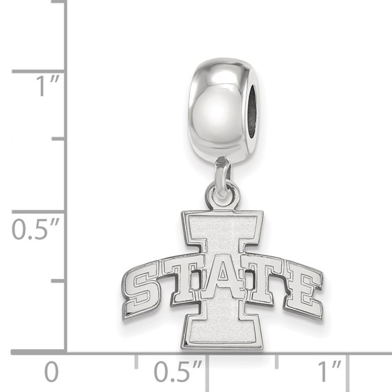 Sterling Silver Rhodium-plated LogoArt Iowa State University Small Dangle Bead Charm