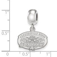Sterling Silver Rhodium-plated LogoArt Jacksonville State U. Small Dangle Bead view 4