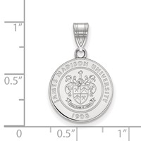 Sterling Silver Rhodium-plated LogoArt James Madison University Medium Crest Pendant view 2