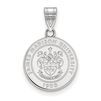 Sterling Silver Rhodium-plated LogoArt James Madison University Medium Crest Pendant view 1
