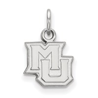 Sterling Silver Rhodium-plated LogoArt Marquette University M-u Extra Small Pendant view 1