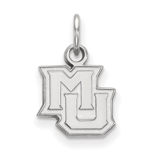 Sterling Silver Rhodium-plated LogoArt Marquette University M-u Extra Small Pendant