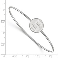Sterling S. Rh-plated LogoArt Michigan State University Bangle Slip on view 2