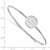 Sterling S. Rh-plated LogoArt Michigan State University Bangle Slip on view 3