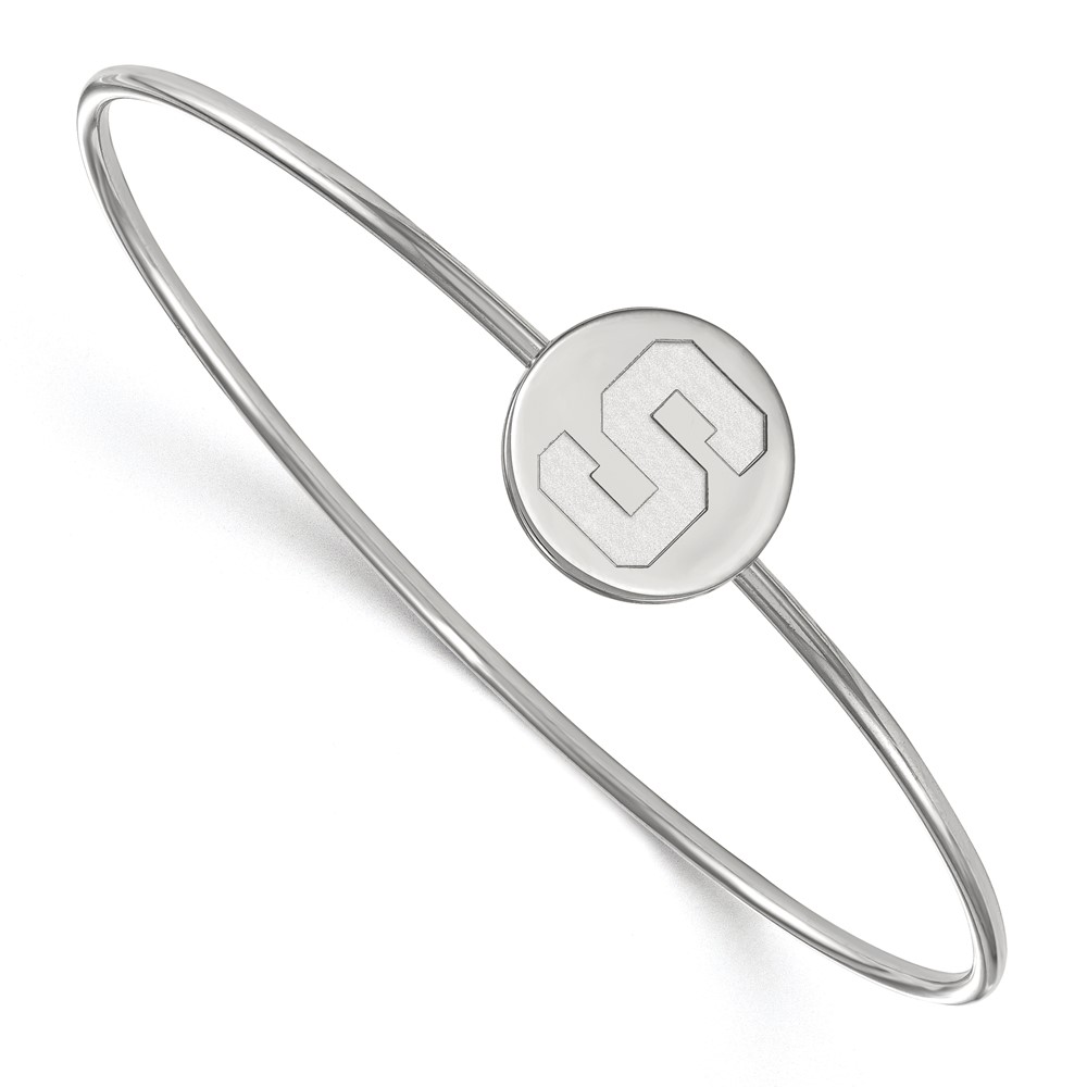 Sterling S. Rh-plated LogoArt Michigan State University Bangle Slip on