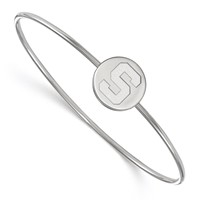 Sterling S. Rh-plated LogoArt Michigan State University Bangle Slip on view 1