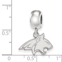 Sterling Silver Rhodium-plated LogoArt Montana State University Bobcat Small Dangle Bead Charm view 4