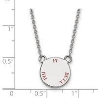 Sterling Silver Rhodium-plated LogoArt Pi Beta Phi Sorority Text Small Color Enamel Pendant Necklace, 18" view 2
