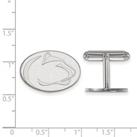 Sterling Silver Rhodium-plated LogoArt Penn State University Lion Cuff Links view 2