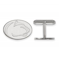 Sterling Silver Rhodium-plated LogoArt Penn State University Lion Cuff Links view 1