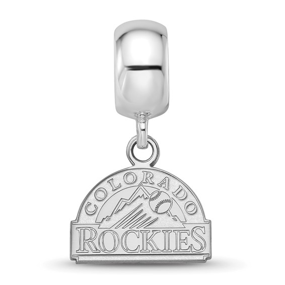 Sterling Silver Rhodium Plated Major League Baseball LogoArt Colorado Rockies Dangle Bead
