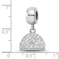 Sterling Silver Rhodium Plated Major League Baseball LogoArt Colorado Rockies Dangle Bead view 4