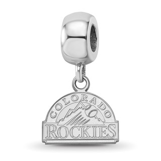 Sterling Silver Rhodium Plated Major League Baseball LogoArt Colorado Rockies Dangle Bead