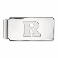 Sterling Silver Rhodium-plated LogoArt Rutgers University Letter R Money Clip view 1