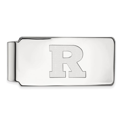 Sterling Silver Rhodium-plated LogoArt Rutgers University Letter R Money Clip