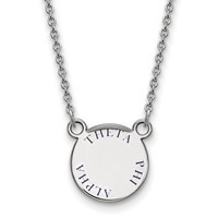 Sterling Silver Rhodium-plated LogoArt Theta Phi Alpha Sorority Text Small Color Enamel Pendant Necklace, 18" view 1