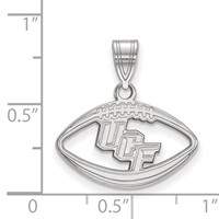 Sterling Silver Rhodium-plated LogoArt University of Central Florida U-c-f Football Pendant view 2