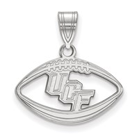 Sterling Silver Rhodium-plated LogoArt University of Central Florida U-c-f Football Pendant view 1
