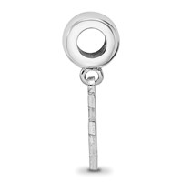 Sterling Silver Rhodium-plated LogoArt University of Houston U-h Small Dangle Bead Charm view 2