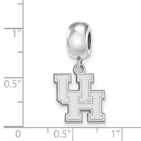 Sterling Silver Rhodium-plated LogoArt University of Houston U-h Small Dangle Bead Charm view 4