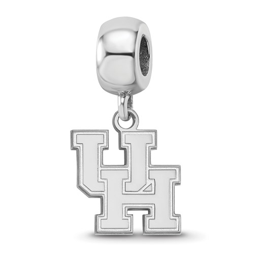 Sterling Silver Rhodium-plated LogoArt University of Houston U-h Small Dangle Bead Charm