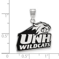 Sterling Silver Rhodium-plated LogoArt University of New Hampshire Large Enameled Pendant view 2