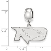 Sterling Silver Rhodium-plated LogoArt University of North Dakota Small Dangle Bead Charm view 3