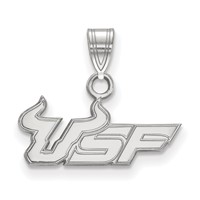 Sterling Silver Rhodium-plated LogoArt University of South Florida U-s-f Small Pendant view 1