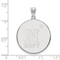 Sterling Silver Rhodium-plated LogoArt US Naval Academy Extra Large Disc Pendant view 2