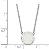 Sterling Silver Rhodium-plated LogoArt Alpha Epsilon Phi Sorority Text Small Color Enamel Pendant Necklace, 18" view 2