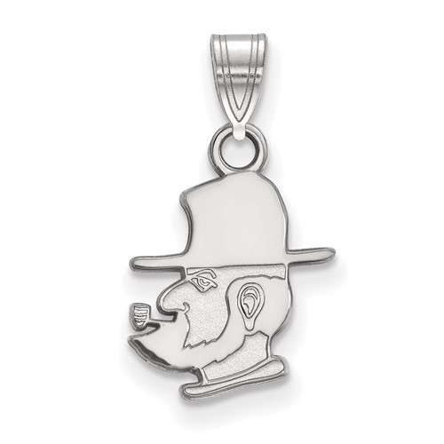 Sterling Silver Rhodium-plated LogoArt Appalachian State University Mountaineer Small Pendant