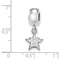 Sterling Silver Rhodium Plated Major League Baseball LogoArt Houston Astros Dangle Bead view 4