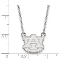 Sterling Silver Rhodium-plated LogoArt Auburn University Small Pendant Necklace, 18" view 2