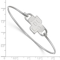 Sterling Silver Rhodium-plated LogoArt Baylor University Bears Small Center 7 Inch Wire Bangle view 2
